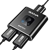 HDMI Switch HDMI Splitter 4K60Hz, GANA Ultradünn Aluminium Bidirektional HDMI...