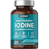Jod Tabletten aus Kelp | 150µg | Hochdosiert | 180 Vegane Stück | Iodine...
