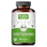 Raibu BIO Gerstengras Kapseln - 3600 mg hochdosiert pro Tagesdosis - 180 Kapseln...