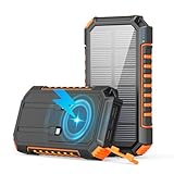 Wireless-Solar-Power-Bank-27000mAh - Riapow 22,5W Schnellladung Powerbank Solar...