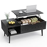 Sweetcrispy Couchtisch Höhenverstellbar, Tisch Wohnzimmertisch, offener und...