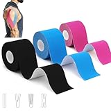 3 Rollen Kinesiologie Tape (5m x 5cm), Profi Kinesiotapes Physio Tape Sport Tape...