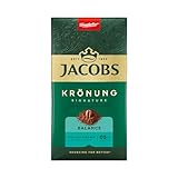 Jacobs Filterkaffee Krönung Balance, Halber Koffeingehalt, Gemahlener Kaffee,...