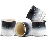 ZENS Japanische Teetasse 4er Set, 240ml Ästhetik geprägte Japan Teetassen für...
