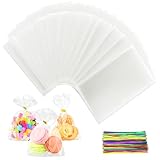 100 Stück Cellophantüten Klein 10x15 cm, Durchsichtige Zellophantüten mit 100...