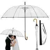 LOGAN & BARNES Durchsichtiger Regenschirm Hochzeit mit hochwertigem...