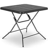 Gartentisch Holz-Optik, Klapptisch, Klein Esstisch 80x80 x74cm, Balkontisch mit...