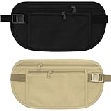 KOLZEMV 2PCS Versteckte Flache Bauchtasche, wasserdichte tasche Diebstahlsichere...