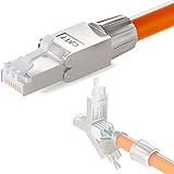 hb-digital 1x CAT 7 RJ45 Stecker Netzwerkstecker für starre LAN Kabel...