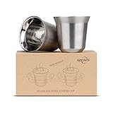 80 ml Edelstahl-Espressotassen-Set - 2er-Pack Doppelwandige...