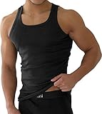 normani 4 x Classics Herren Tank Top slimfit Rundhals 100% gekaemmte Baumwolle -...