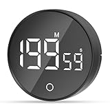 Digitaler Küchentimer, Magnetischer Visueller Timer 60-Minuten Countdown Timer mit 3 Lautstärkestufen, Kurzzeitwecker, Große LED Bildschirm, Eieruhr Lauter Alarm für Kochen, Backen, Sport, Studieren