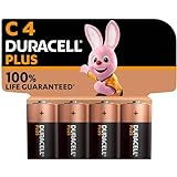 Duracell Plus C Batterien, LR14, 4 Stück, Duracell Batterien C für...