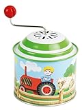 Lena 52760 Musikdrehdose Bauernhof, Musikdose ca. 10,5 x 7,5 cm, Blechdrehdose...