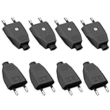 8 Stück Eurostecker Flach, Eurostecker Flach 250V 2.5A, Stromstecker, Eurostecker Flach, Flachstecker, Schuko Stecker Flach (250 V, 2,5 A), Schuko Stecker Europäischer Stecker