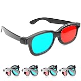 Ganzoo 3D-Anaglyphenbrille für TV oder PC-Spiele (rot/blau), Set 4 Stück, 3D...