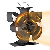 UZIMOO Kaminventilator, 4 Blättern Ofenventilator ohne Strom Leiser Betrieb,...