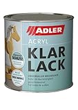 ADLER Acryl Klarlack Matt 125 ml - Acryllack mit Grundierwirkung, Grund- und...