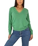 Win's Damen-Pullover, V-Ausschnitt, Kaschmir, hergestellt in Italien, grün,...