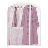 Staubdichte Kleidersäcke, 5er-Pack, durchscheinende PEVA-Kleiderhüllen mit...