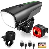 Fahrrad Lichter Led Set,StVZO-zugelassen Fahradlichterset Led 2600mAh...