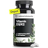 natural elements Vitamin D3 + K2 Depot – 180 Tabletten – Premium-Qualität:...