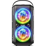 180W PEAK Musikbox Bluetooth Lautsprecher Groß, W-KING 80W Party Boom Box Laut...