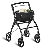 Juskys Aluminium Wohnungsrollator Aktiv mit Transporttasche & Tablett - Indoor...
