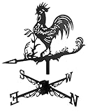 QWORK® Wetterhahn Wetterfahne Retro Metall Windrichtungsanzeiger für Garten...