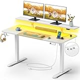Rolanstar Höhenverstellbarer Schreibtisch 140x60 cm, Elektrischer Steh-Sitz...