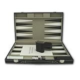 PrimoGames Attaché Koffer Backgammon Spiel - Edles Kunstleder Backgammon-Set...