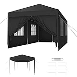 Froadp 3x6 m Garten Pavillon mit 6 Seitenwände Partyzelt Festzelt...