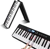 Coolmusic Faltbare Klaviertastatur mit 88 Tasten, tragbare elektrische Tastatur...