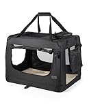 lionto Hundetransportbox faltbar für Reise & Auto, 60x42x44 cm, stabile...