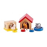 Hape Haustiere für die ganze Familie aus Holz für Puppenhäuser Ergänzung zum...