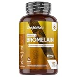 Bromelain Kapseln - 650 mg Tagesdosis - 2500 G.D.U/g - 180 vegane Kapseln - 6...