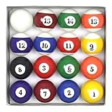 PolyMath Billiard, Complete Set of 16 Pool Balls, Diameter 22.5' (57.2mm) Weight...