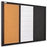 ALLboards Kombitafel 3 in 1 Kombitafel Magnettafel Whiteboard, & Schwarze...