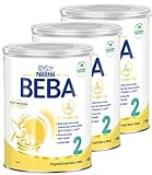 BEBA Nestlé BEBA 2 Folgemilch, Folgenahrung nach dem 6. Monat, 3er Pack (3 x...