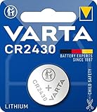 VARTA Batterien Knopfzelle CR2430, 1 Stück, Lithium Coin, 3V, kindersichere...