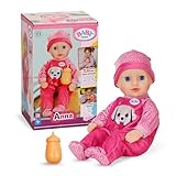 BABY born Anna - 36 cm große Babypuppe mit pinkem Strampler & Fläschchen -...