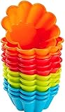 Webake Muffinförmchen Silikon 12 Stück Muffin Silikonförmchen Briocheform 7,6...