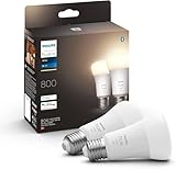 Philips Hue White E27 Lampe Doppelpack 2x805lm, dimmbar, warmweißes Licht,...
