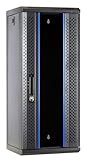 15 HE - 10 Zoll Serverschrank - mit Glastür - (BxTxH) 312x310x752mm - Schwarz -...