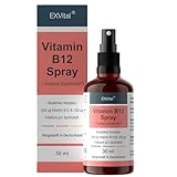 Vitamin B12 Spray, 500µg Vitamin B12 + 100µg Folsäure pro Sprühstoß,...