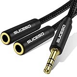 SUCESO Audio Klinke Y Splitter Adapter 3.5mm Stecker auf Buchse Headset Stereo...