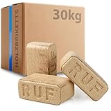 30kg RUF Hartholz Briketts Buche & Eiche Holz - Nachhaltige Holzbriketts ohne...