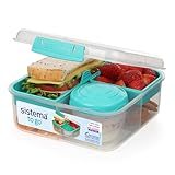 Sistema Bento Box TO GO Brotdose mit Fächern | 1,25 L Lunchbox mit...