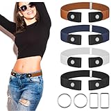 SMUJU 4 Stück Elastischer Gürtel Ohne Schnalle - Justierbar, Langlebig,...