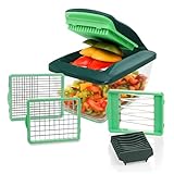 Genius Nicer Dicer Chef S Kombi-Set Premium (7 Teile) in grün mit Hobeleinsatz...